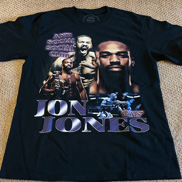 Anti Social Social Club UFC Jon ‘Bones’ Jones Black Tee with Purple Graphics - M - Picture 1 of 4